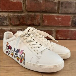 Disney x Stuart Weitzman White Livvy Sneakers with Colorful Design